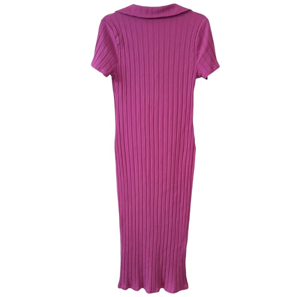 Bar III Pink Sheath Midi Dress with Polo Collar - Picture 3 of 6